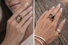 Labradorite Sterling Silver 9.25 Vintage Ring Sz:7