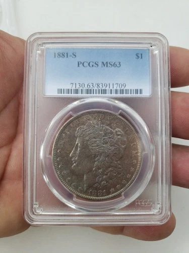 1881-S Morgan Silver Dollar PCGS MS63 Toned Almost 100% Blueberry