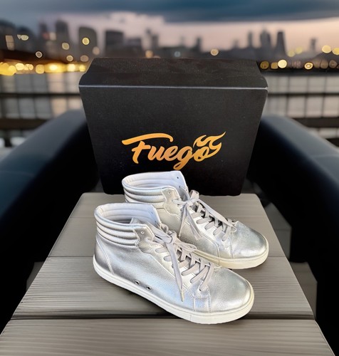 Fuego Silver High-Top Shoes (M8.5 W9.5) LN w/Box Hangtag Retail $155