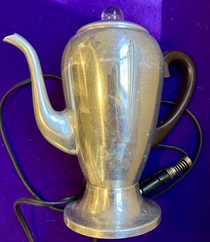 Vintage Mirro-matic Aluminum Electric Percolator Coffee Pot - RARE - Picture 3 of 15