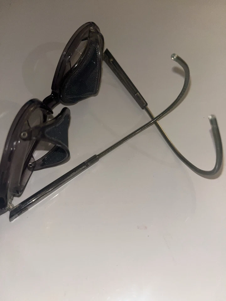 Gafas de seguridad vintage con malla de alambre protectores laterales borde de cuerno 48-55 Foto 4 de 4