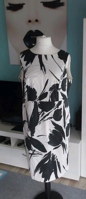 Madeleine Sommerkleid Weiß Schwarz Stretch Gr. 44