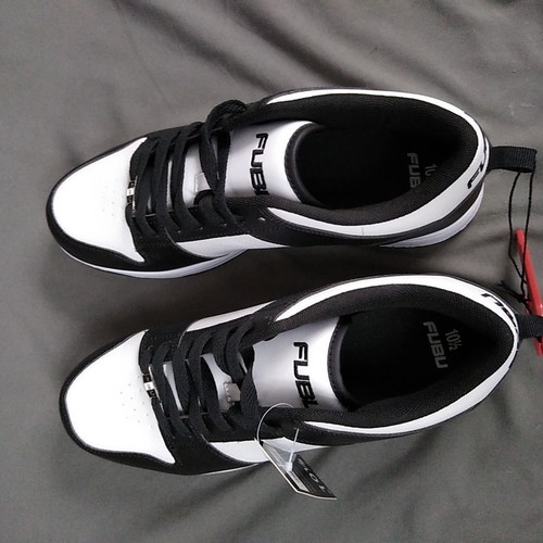 FUBU Men’s Icon Low-Top Black White Sneakers, Eva Foam Insole, Size 10.5 - Picture 5 of 10