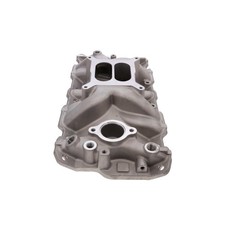 Sbc 350 305 327 Carb Intake Manifold Dual Plane Hi Rise For 57-86 Chevy - Satin