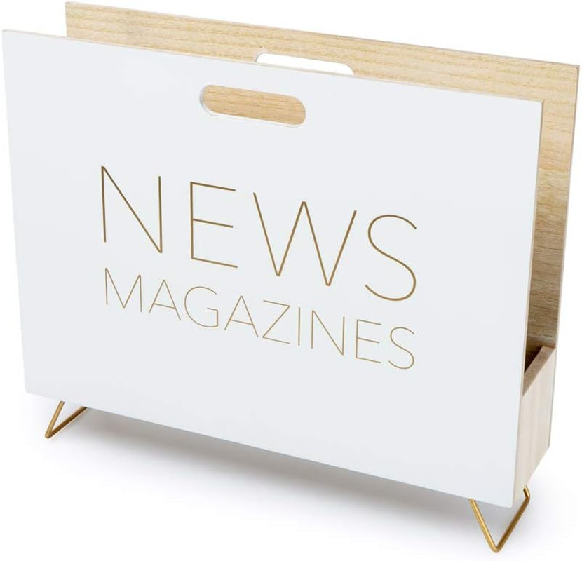 Portariviste News Colore Bianco per Riviste, Cataloghi E Giornali Maniglia Integ
