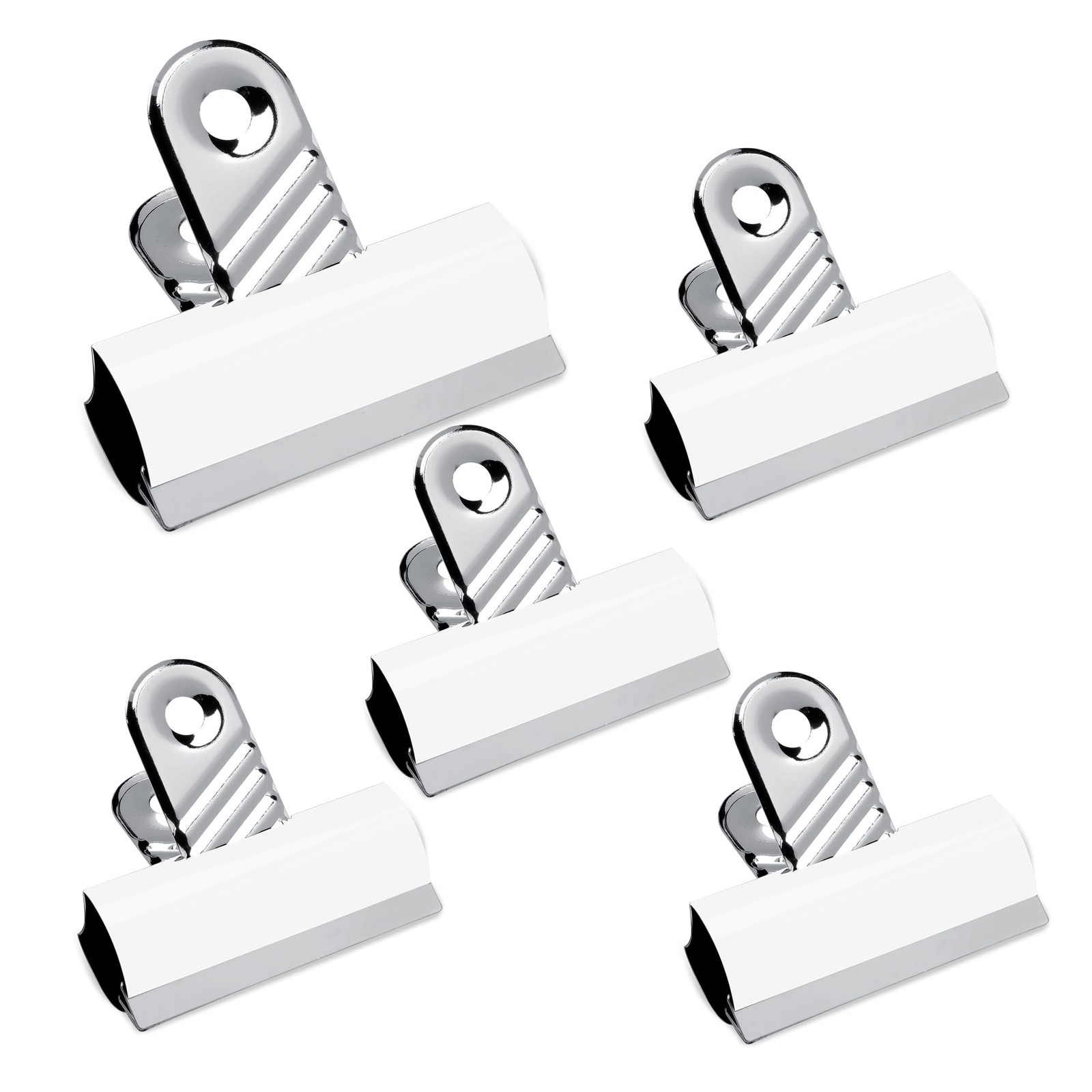 Pack of 5 x 70mm Jumbo Bulldog Letter Clips Grip Clips (White (Pack of 5)) - Image 2