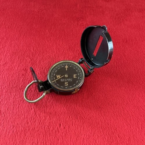 WWII US Army W & LE Gurley Lensatic Military Field Compass Troy NY Works WW2