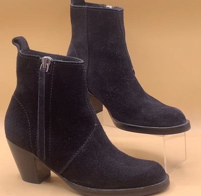Acne Studios The Pistol Black Suede Leather Ankle Boots (EU 39) Size US 9