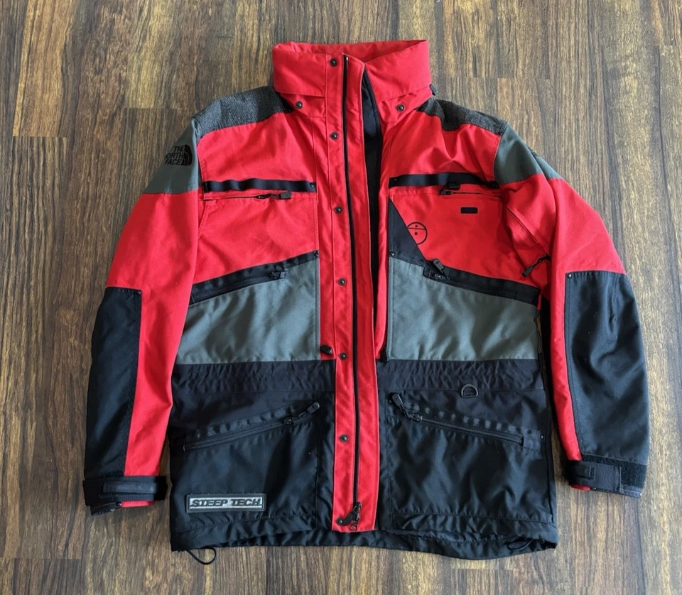 Chaqueta de esquí vintage años 90 (L) THE NORTH FACE Steep Tech negra roja gris Scot Schmidt Foto 4 de 4
