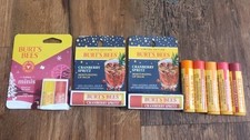 Burts Bees ASSORTED Lip Balm Lot Cranberry Spritz Mandarin Strawberry Peach...