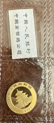 2001 Chinese Gold Panda 1/10 oz — photo from the most recent tracked eBay sale