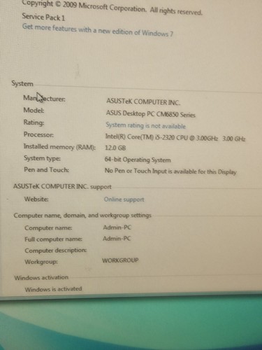 ASUS Essentio CM6850 Desktop Tower - No Wifi - Picture 6 of 8