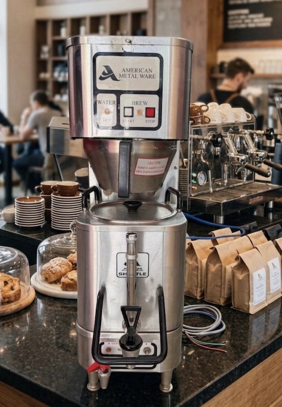 American Metal Ware Shuttle Brewer, a high-volume commercial coffee system