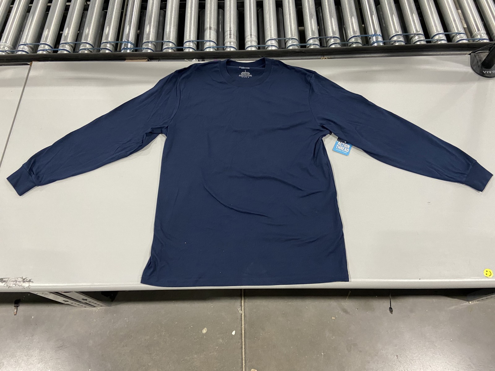 ЛЕГКАЯ МУЖСКАЯ ФУТБОЛКА ACTION THREAD APARREL С ДЛИННЫМ РУКАВОМ - РАЗМЕР: БОЛЬШОЙ - ТЕМНО-СИНИЙ