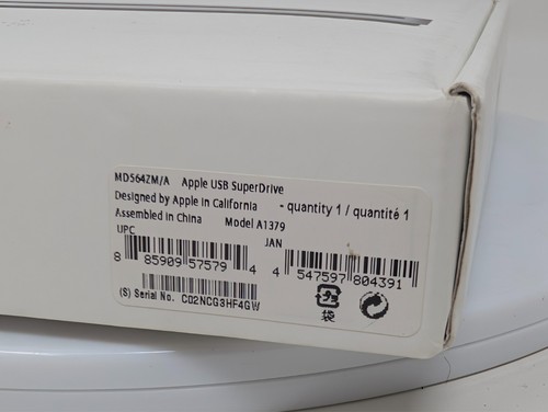 Apple USB SuperDrive (A1379) USB 2.0 External Optical CD-RW/DVD-RW Burner TESTED - Picture 11 of 11
