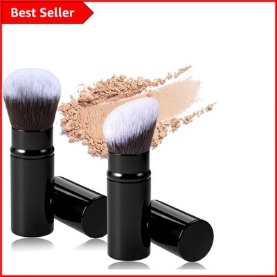 Tragbares einziehbares Kabuki Pinsel Set - 2 Stück für mühelose Schönheit unterwegs