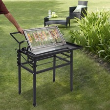 Parrilla abatible portátil de carbón para barbacoa parrilla de barbacoa negra para camping al aire libre