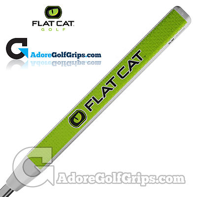 Flat Cat Golf Slim 12 Inch Puttergriff - Weiß / Grün / Schwarz + GRATIS Band