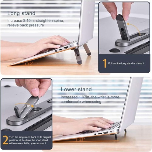 Unsichtbar Laptop-Beine Faltung Laptop-Ständer Heiß Tastatur Riser - Photo 4/16