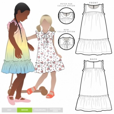 Style Arc Schnittmuster Kinder Bonnie Kleid Alter 2-8
