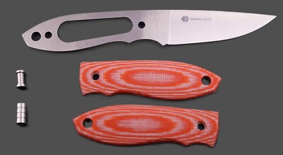 Bausatz NKD Lizard 75 Micarta orange-white  3D Stahl 12C27 Messerklinge Necker