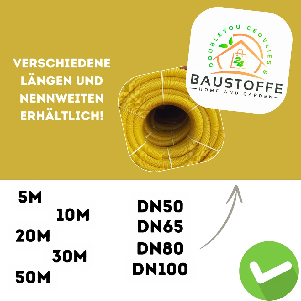 Drainage Drainagerohr PVC-U Dränrohr Effektive Entwässerung DN100 DN80 DN65 DN50 - Bild 4 von 4