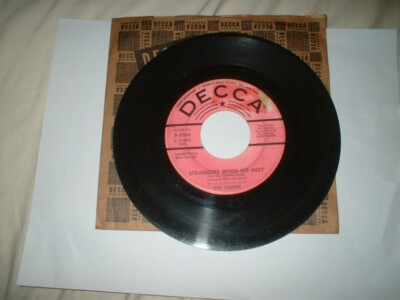 Sabres Strangers When We Meet / You're Too Much for Me 45 Decca Promo