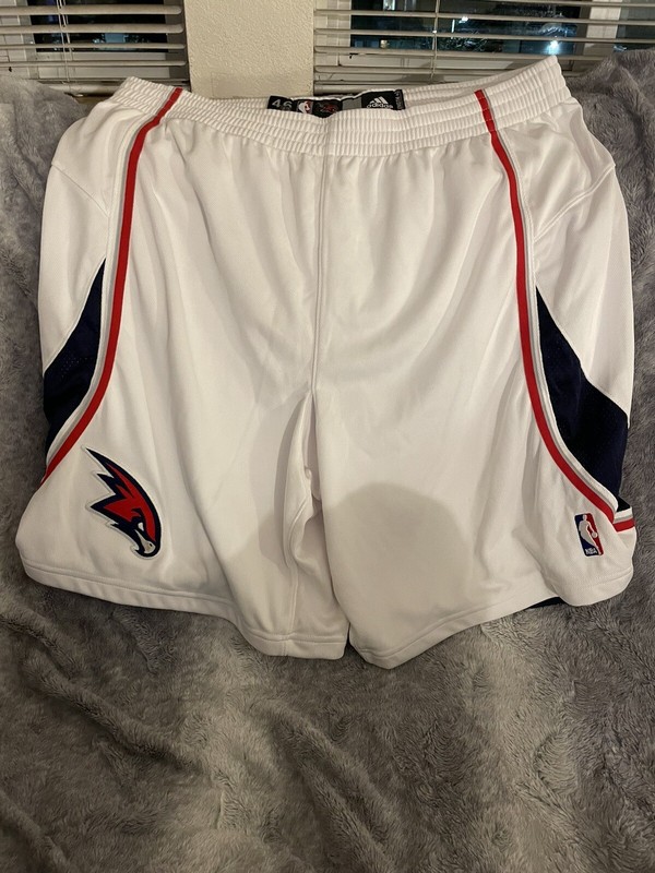 Atlanta Hawks Game Worn Shorts Size 46 Adidas Authentic White NBA Home