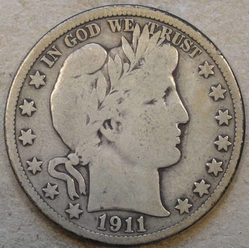 1911-D Barber Half Dollar 50c VG As Pictured Bk3
