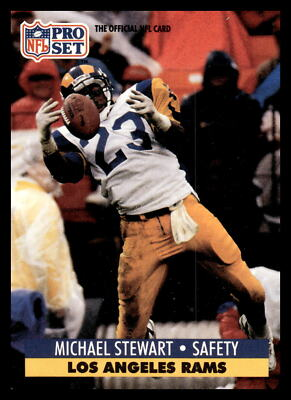 #ad 1991 Pro Set #557 Michael Stewart Los Angeles Rams Football EX $1.75