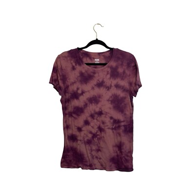 PINK Victoria s Secret 100% Cotton Dark Red Tie Dye Casual Tee Medium Women s