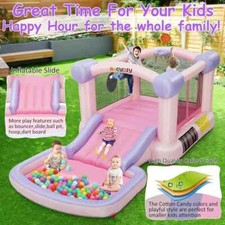 Kids Party Bouncy House Inflatable Bounce Castle w/Large Jumping Area Ball Pit 