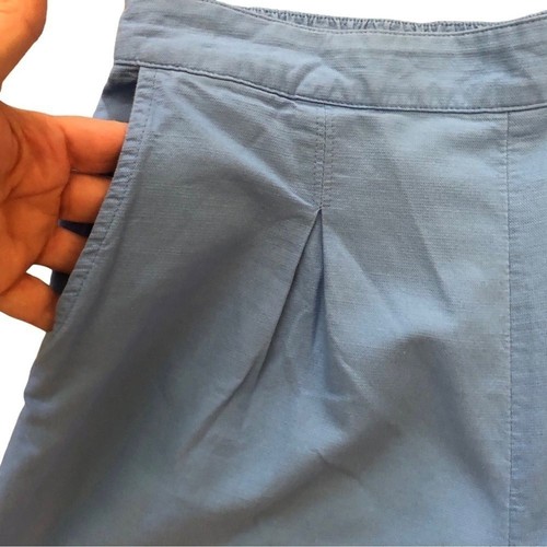 Free People Pleated High Waisted Baggy Wide Leg Crop Pant Sz. M Blue Beachy - Picture 4 of 8