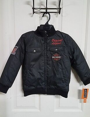 #233 NEW Harley-Davidson boys black bomber jacket, size