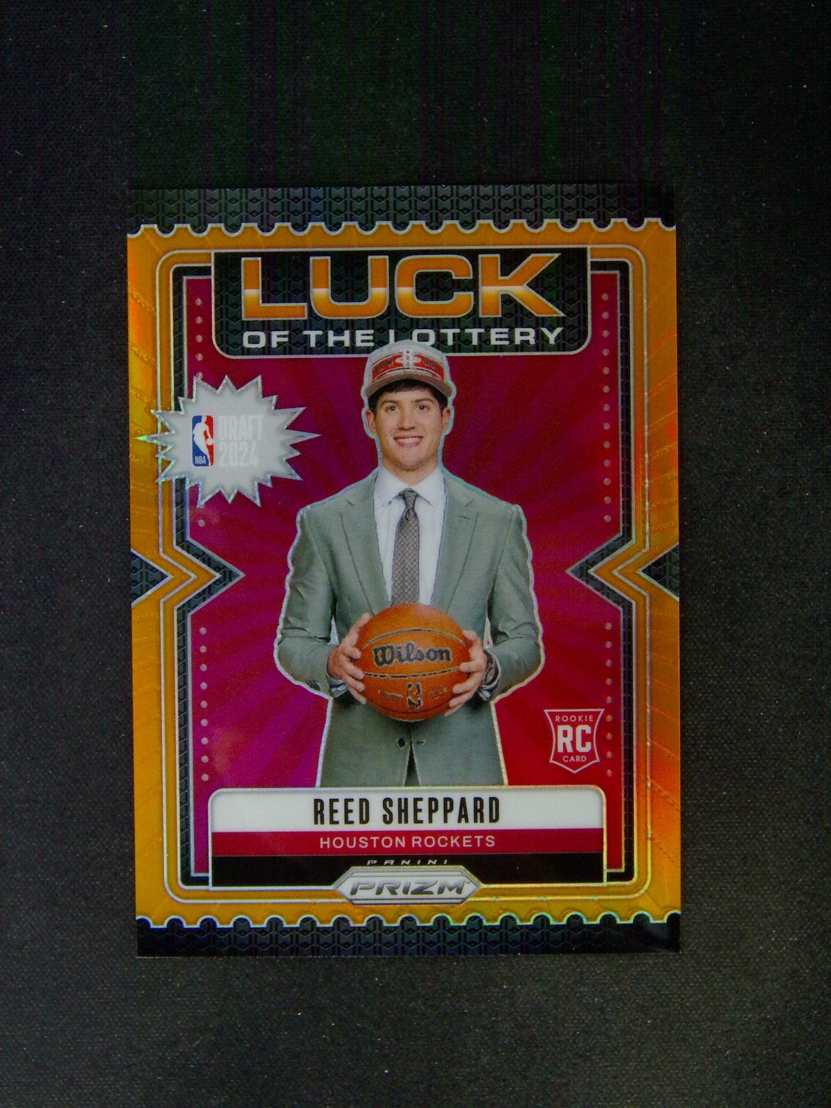 2024-25 Panini Prizm Reed Sheppard #1 RC Rookie Luck Of The Lottery Orange /49