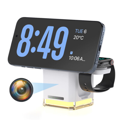 1080P Wireless Phone Charger Camera WiFi Security Motion Detection Cam Recorder