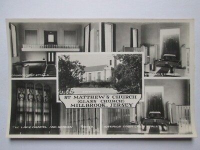 Matthäuskirche Jersey Kanalinseln Echtfoto Vintage Postkarte K30