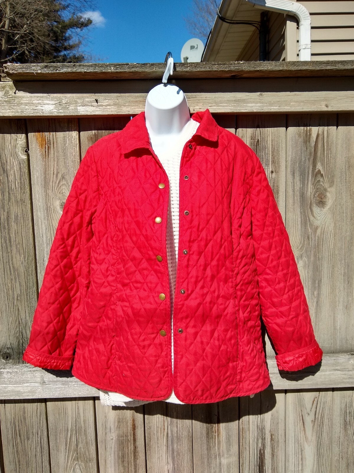 PENDLETON Diamond Quilted Jacket RED Button Snap … - image 1