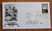 BALD EAGLE SAVINGS BONDS 50TH ANNIVERSARY 1991 ARTCRAFT PCS CACHET FDC VF  