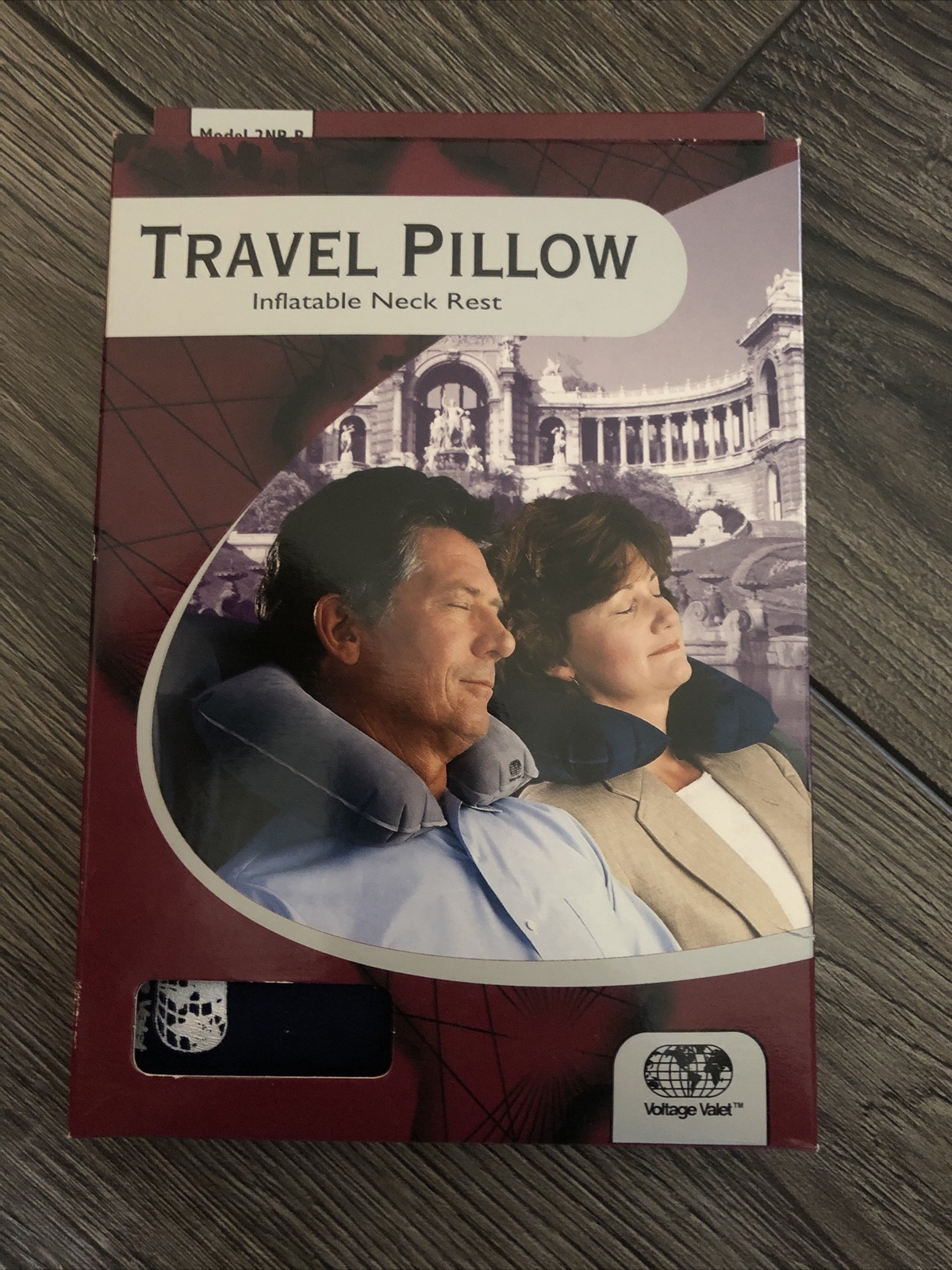 Inflatable Travel Pillow with Voltage Valet Neck Rest-image