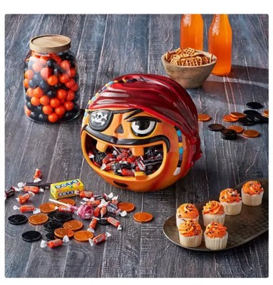 Member's Mark Halloween Ceramic Pirate Candy Bowl NIB