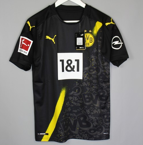 NEW BORUSSIA DORTMUND 2020 2021 AWAY FOOTBALL SHIRT JERSEY TRIKOT #9 HAALAND - Picture 2 of 10
