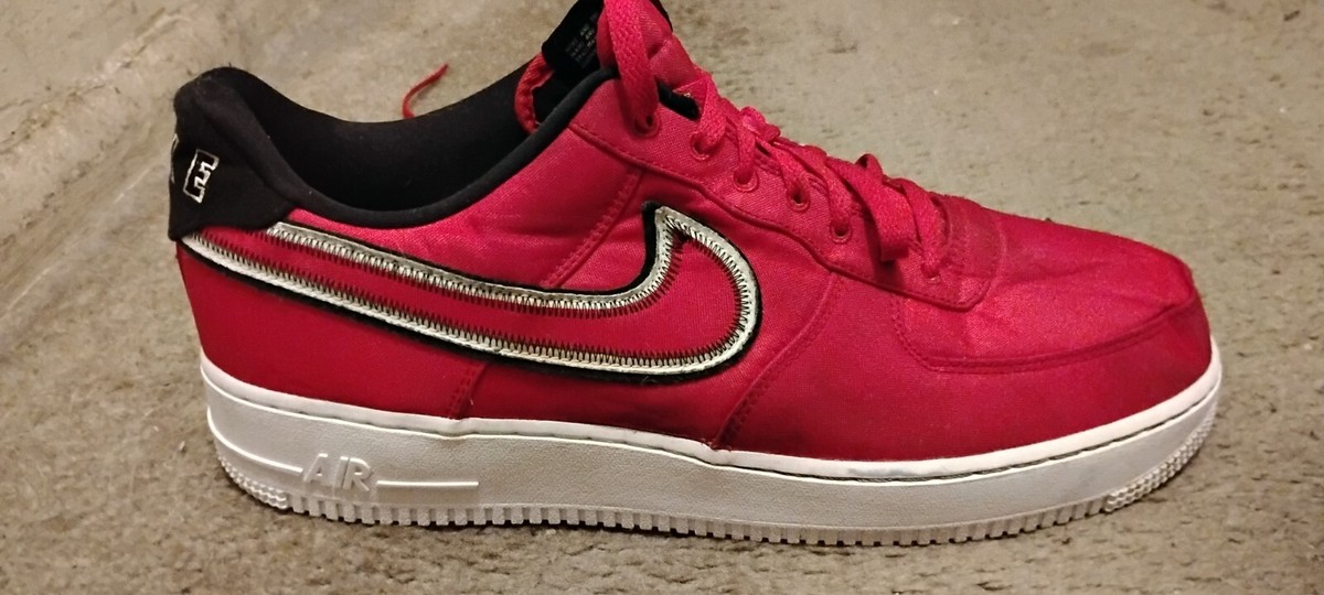 Nike Air Force One Low Reverse Stitch Red Black White Size 13