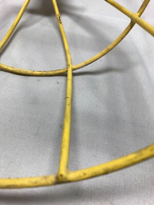 Single Yellow One Industrial Wire Work Light Shop Fixture Old VTG