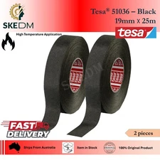 Tesa Tape 51036 Black Exterior Engine bay PET Cloth tape High abrasion. 2 Rolls
