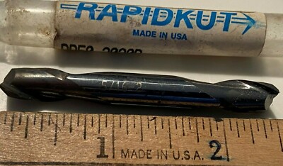 5/16 2 FLUTE DOUBLE END SOLID CARBIDE STUB MILL, 1/2'' FLUTE, RAPIDKUT, USA, NEW