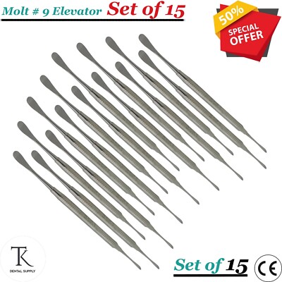 15er Set Dental Chirurgie Instrumente Periost Molt # 9 Aufzug Labor Implantat CE