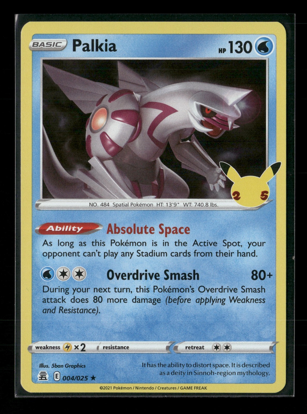 Palkia 004/025 Celebrations Holo Pokemon Card NM