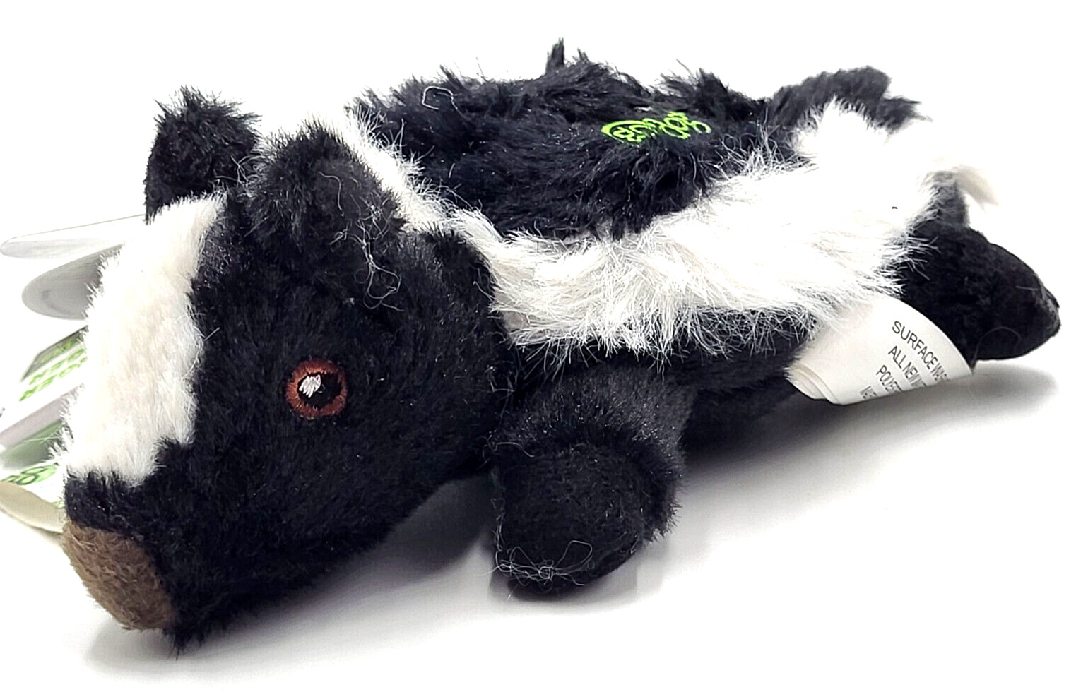 GoDog Flatz Flattie Skunk Small Squeaky Toss & Shake Dog Toy 7"