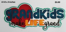 GRANDKIDS TITLE scrapbook paper piecing premade 3D die cut Rhonda